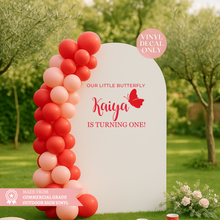 Load image into Gallery viewer, Personalised Our Little Butterfly Is Turning One Vinyl Decal – Custom 1st Birthday Sign