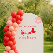 Load image into Gallery viewer, Personalised Our Little Butterfly Is Turning One Vinyl Decal – Custom 1st Birthday Sign