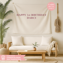Load image into Gallery viewer, Custom Iron-On Transfer for Fabric Sign – Personalised Birthday, Wedding & Baby Shower Decal