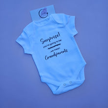 Load image into Gallery viewer, Grandparents Babysitters Baby Bodysuit – Pregnancy Announcement Gift for Grandparents