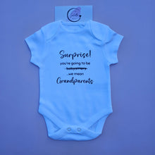 Load image into Gallery viewer, Grandparents Babysitters Baby Bodysuit – Pregnancy Announcement Gift for Grandparents