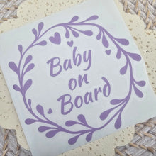 Load image into Gallery viewer, Baby On Board Wreath Car Decal