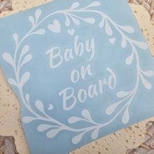 Load image into Gallery viewer, Baby On Board Wreath Car Decal