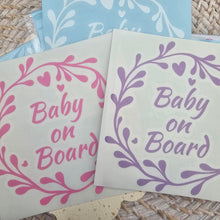 Load image into Gallery viewer, Baby On Board Wreath Car Decal