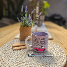 Load image into Gallery viewer, Pastel Coffee 'Aura' Mug 320ml - On My Way To Make Bad Decisions, Lilac