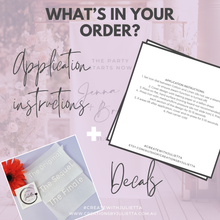 Load image into Gallery viewer, Custom Iron-On Transfer for Fabric Sign – Personalised Birthday, Wedding & Baby Shower Decal