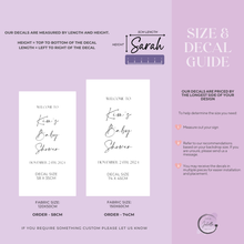 Load image into Gallery viewer, Personalised Baby Shower Fabric Decal – Custom Iron On Heat Transfer for Linen Banners
