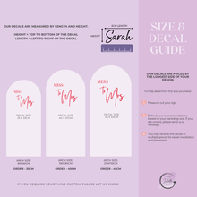 Load image into Gallery viewer, Miss to Mrs Vinyl Decal – Bridal Shower, Engagement & Bachelorette Sign Decor