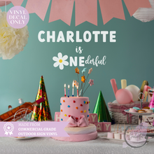 Load image into Gallery viewer, Personalised First Birthday Sign Decal - Onederful