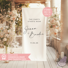 Load image into Gallery viewer, Custom Wedding or Event Sign Decal for Linen Welcome Sign