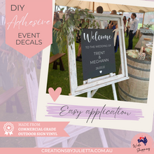 Load image into Gallery viewer, Custom Wedding Welcome Sign or Event Sign Stickers
