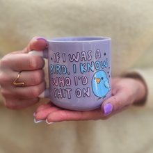 Load image into Gallery viewer, Pastel Coffee 'Aura' Mug 320ml - If I Was A Bird, Lilac