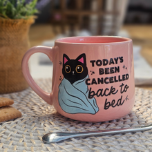 Load image into Gallery viewer, Pastel Coffee 'Cloud' Mug 440ml - Today's Been Cancelled Cat, Pink