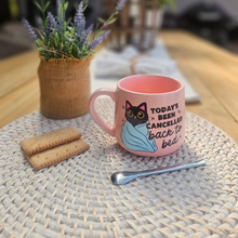 Load image into Gallery viewer, Pastel Coffee 'Cloud' Mug 440ml - Today's Been Cancelled Cat, Pink