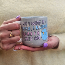Load image into Gallery viewer, Pastel Coffee 'Aura' Mug 320ml - If I Was A Bird, Grey