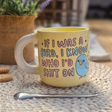 Load image into Gallery viewer, Pastel Coffee 'Aura' Mug 320ml - If I Was A Bird, Lemon