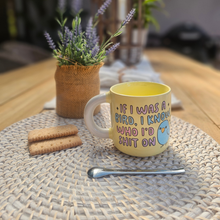 Load image into Gallery viewer, Pastel Coffee 'Aura' Mug 320ml - If I Was A Bird, Lemon