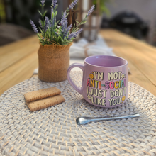 Load image into Gallery viewer, Pastel Coffee 'Cloud' Mug 440ml - Not Anti-Social, Lilac