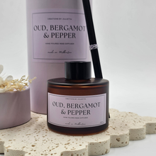 Load image into Gallery viewer, Oud, Bergamot & Pepper Reed Diffuser 100ml – Luxury Home Fragrance