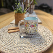 Load image into Gallery viewer, Pastel Coffee 'Aura' Mug 320ml - Not Anti-Social, Baby Blue