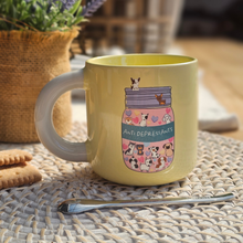 Load image into Gallery viewer, Pastel Coffee 'Aura' Mug 320ml - Anti Depressants Dogs, Lemon