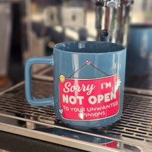 Load image into Gallery viewer, Coffee Mug - Unwanted Opinions, Blue