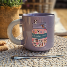 Load image into Gallery viewer, Pastel Coffee 'Aura' Mug 320ml - Anti Depressants Dogs, Lilac