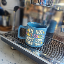 Load image into Gallery viewer, Coffee Mug - Antisocial, Blue