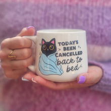 Load image into Gallery viewer, Pastel Coffee 'Cloud' Mug 440ml - Today's Been Cancelled Cat, White