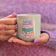 Load image into Gallery viewer, Pastel Coffee 'Aura' Mug 320ml - Anti Depressants Dogs, Grey