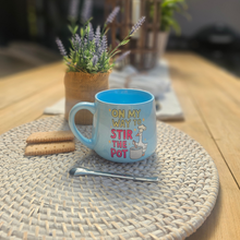 Load image into Gallery viewer, Pastel Coffee 'Cloud' Mug 440ml - On My Way To Stir The Pot, Baby Blue