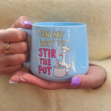 Load image into Gallery viewer, Pastel Coffee 'Cloud' Mug 440ml - On My Way To Stir The Pot, Baby Blue