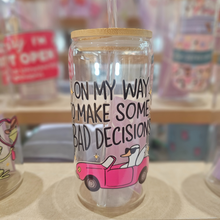 Load image into Gallery viewer, Bad Decisions Goose Glass Can Tumbler – 470ml (16oz)