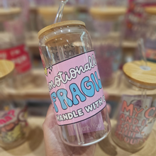 Load image into Gallery viewer, Emotionally Fragile Glass Can Tumbler – 470ml (16oz)