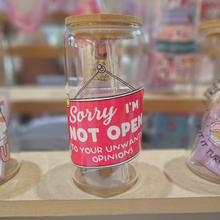 Load image into Gallery viewer, Unwanted Opinions Glass Can Tumbler – 470ml (16oz)