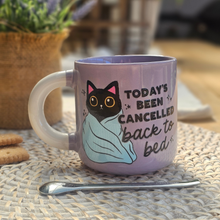 Load image into Gallery viewer, Pastel Coffee 'Aura' Mug 320ml - Cat, Today's Been Cancelled Lilac