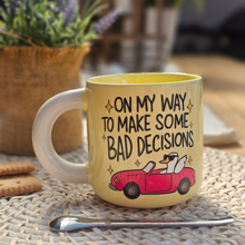 Load image into Gallery viewer, Pastel Coffee 'Aura' Mug 320ml - On My Way To Make Bad Decisions, Lemon