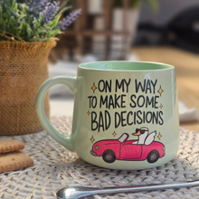 Load image into Gallery viewer, Pastel Coffee 'Cloud' Mug 440ml- On My Way To Make Bad Decisions, Mint