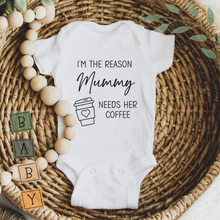 Load image into Gallery viewer, Mummy Needs Her Coffee Baby Bodysuit – Funny Baby Gift Outfit