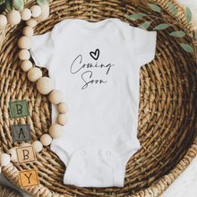 Load image into Gallery viewer, Coming Soon Baby Bodysuit – Birth Announcement Outfit