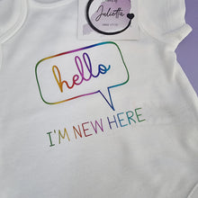 Load image into Gallery viewer, Hello World Rainbow Baby Bodysuit - Pregnancy Announcement Outfit