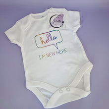 Load image into Gallery viewer, Hello World Rainbow Baby Bodysuit - Pregnancy Announcement Outfit
