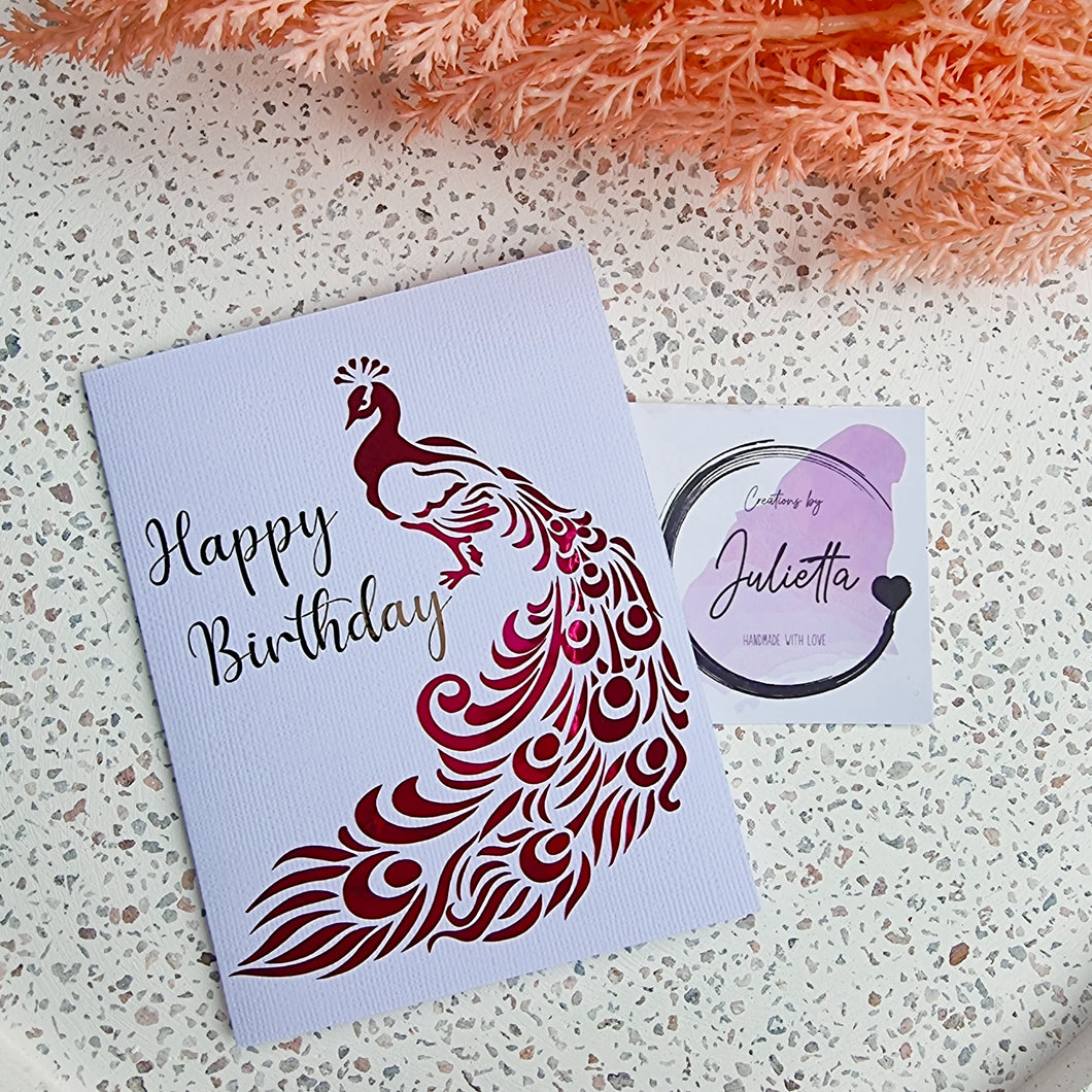 Peacock Birthday Card
