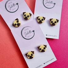 Load image into Gallery viewer, Percy Pug Clay Stud Earrings

