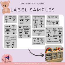 Load image into Gallery viewer, Personalised Kids Toy Box Labels (Suited to Ikea Trofast)