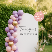 Load image into Gallery viewer, Personalised 21st Birthday Vinyl Decal – Custom Name Sign for Backdrops &amp; Parties
