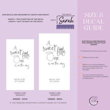 Load image into Gallery viewer, Sweet Little One Fabric Decal – Baby Shower Heat Transfer for Cotton &amp; Linen Backdrops
