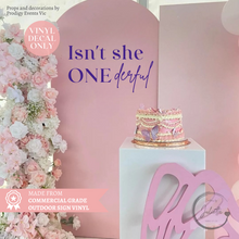 Load image into Gallery viewer, First Birthday Sign Decal - Isn&#39;t She or He Onederful
