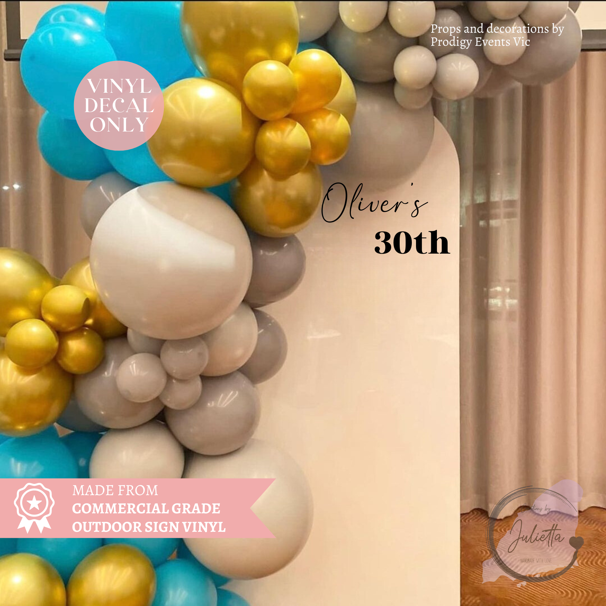 30th Birthday Decal | Custom Birthday Decor | Creations by Julietta