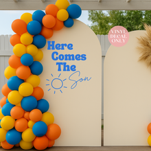 Load image into Gallery viewer, Here Comes The Son Baby Shower Vinyl Decal - Custom Sign Sticker

